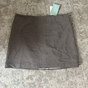 Tan neutral plaid skirt new with tags